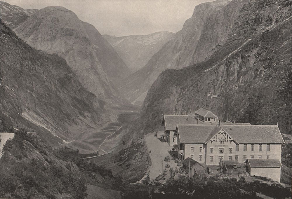 STALHEIM. The Naerödal Valley and Stalheim Hotel. Norway 1895 old print